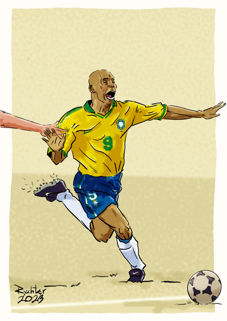 Graphic illustration of a football player