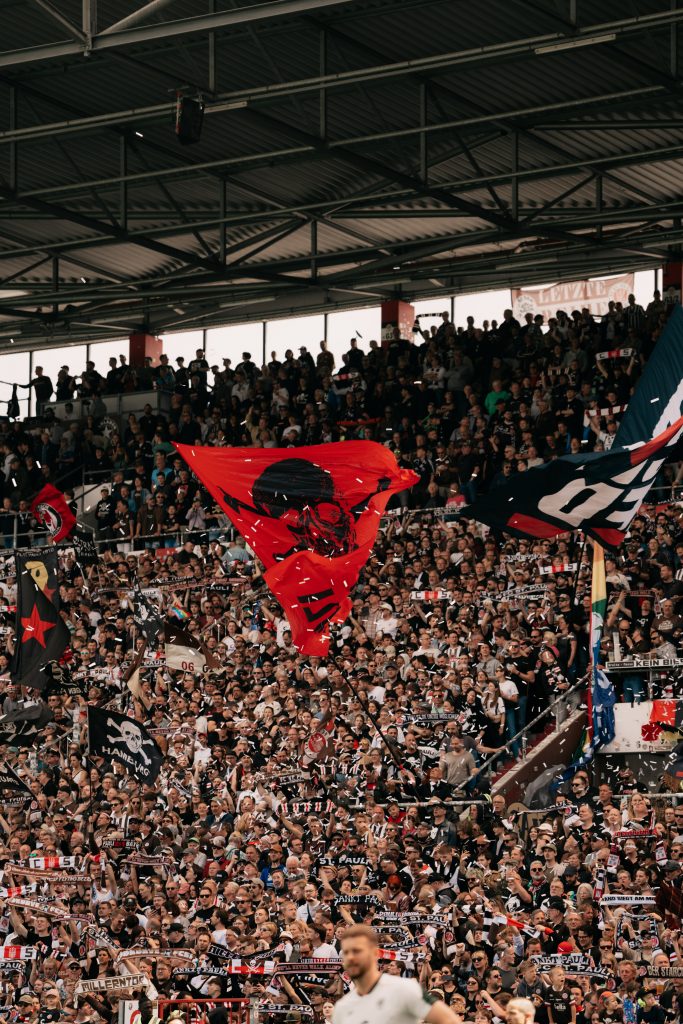 St Pauli flagged being waved.