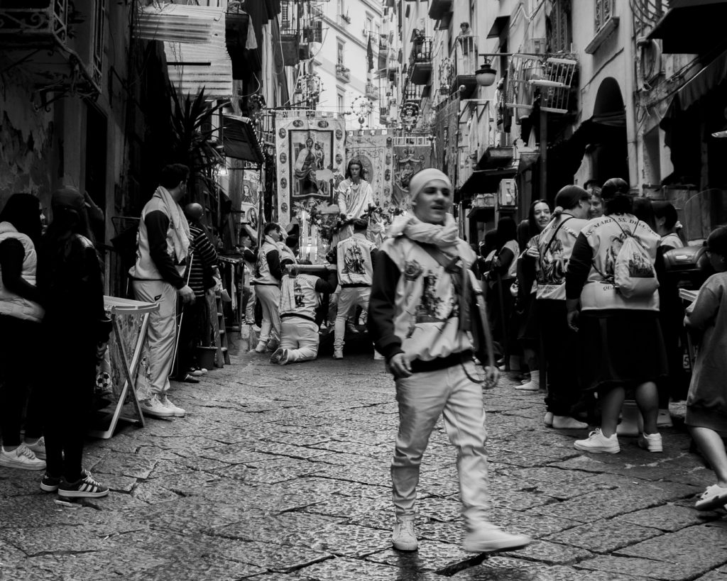 Busy street in Naples.